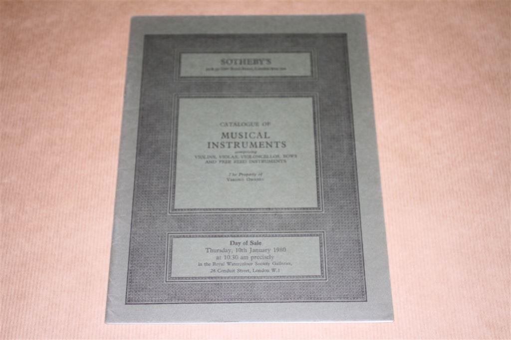 Sotheby\'s catalogus - Muziekinstrumenten violen ed 1980, Ophalen of Verzenden, Zo goed als nieuw, Artiest