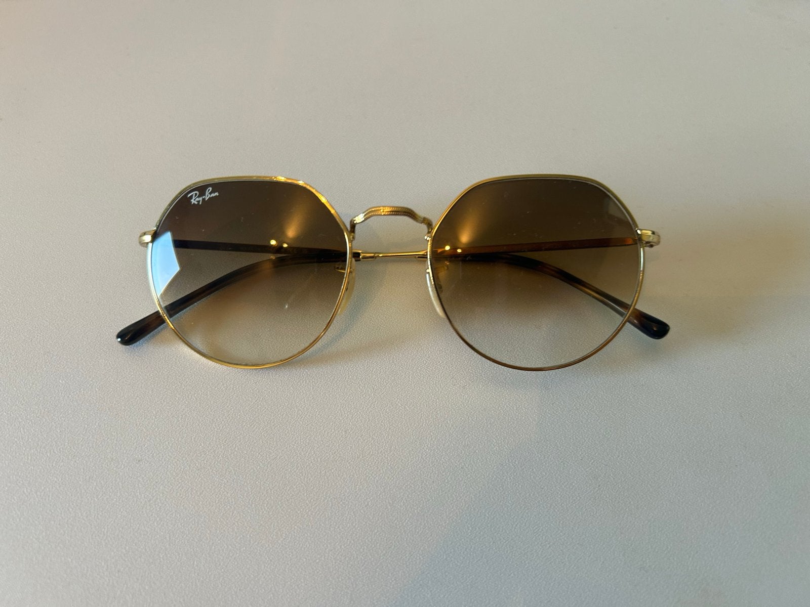 Ray-Ban Zonnebril 53-20 - Goudkleurig met Bruine Glazen, Zonnebril, Bruin, Ophalen of Verzenden, Zo goed als nieuw