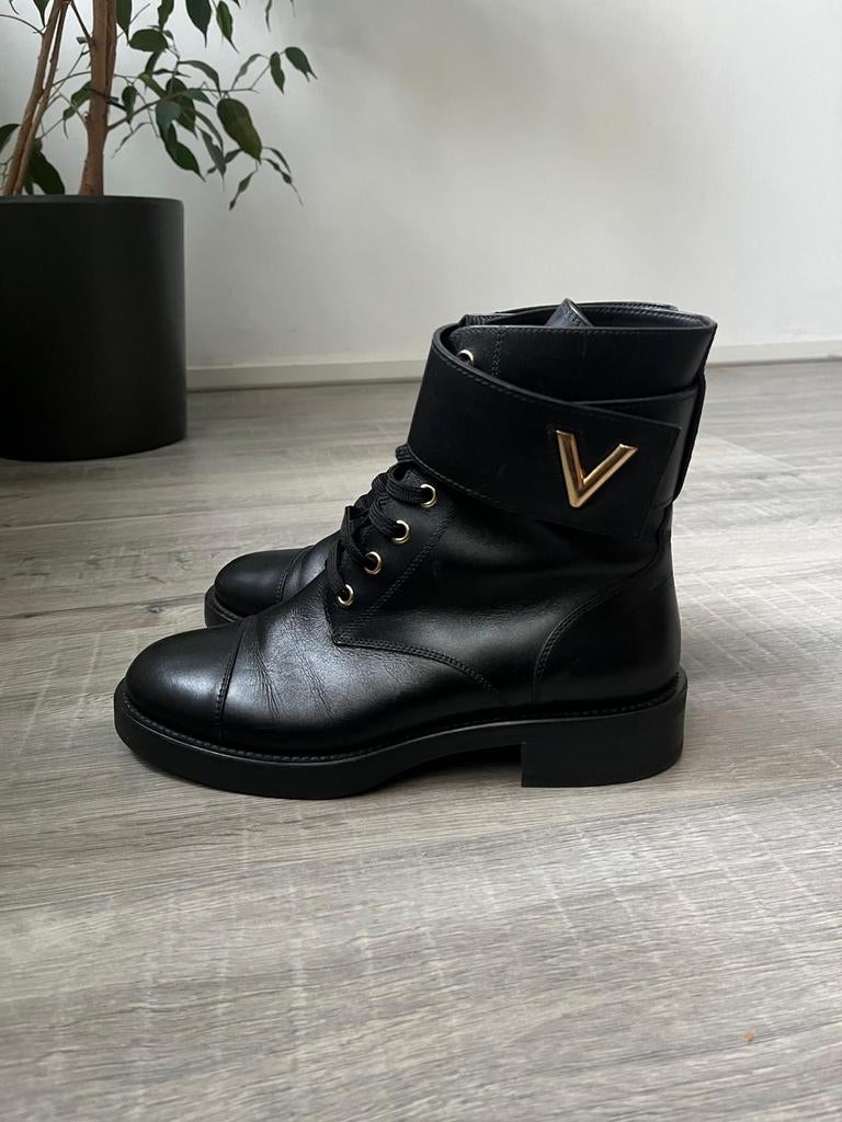 Louis Vuitton Ranger Boots Zwart Maat 38.5, Ophalen, Zwart, Lage of Enkellaarzen, Louis Vuitton