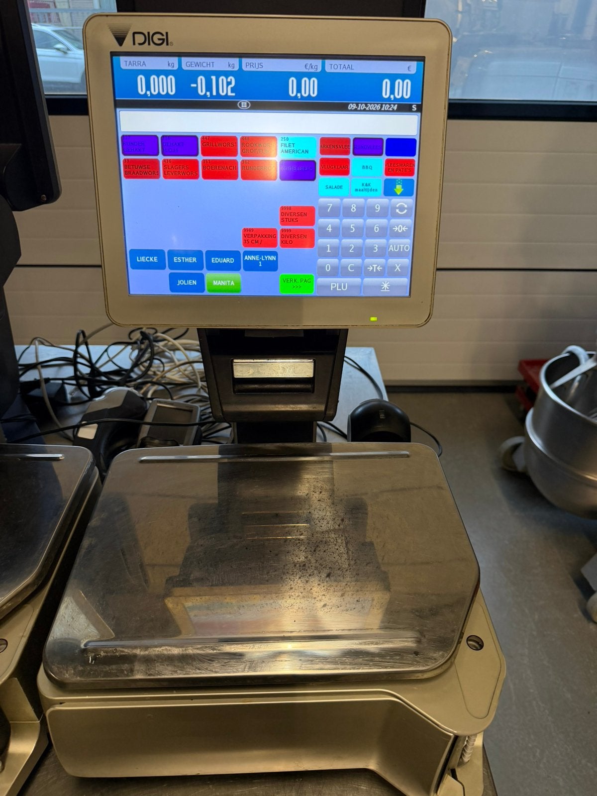 Weegschalen Digi SM5500EV plus met scanner en kassa en pin., Ophalen of Verzenden, Zo goed als nieuw, Personenweegschaal, 100 kg of meer