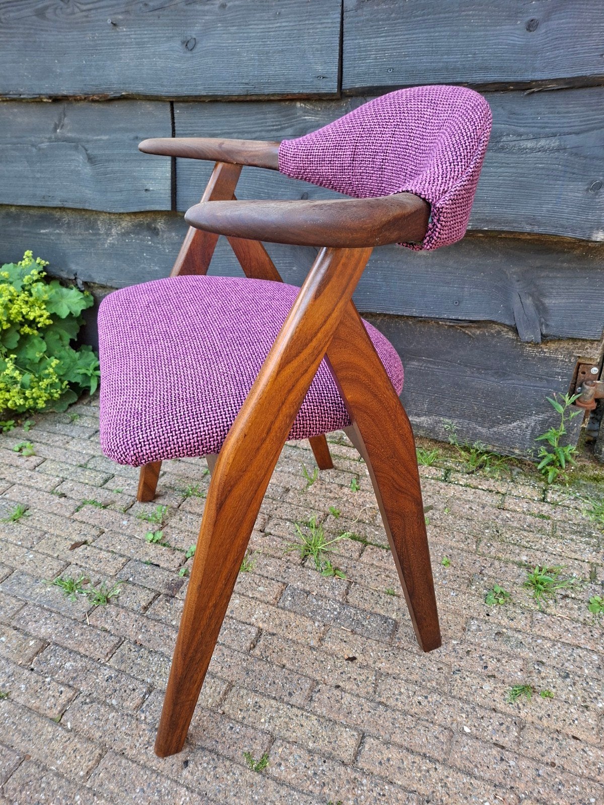 Vintage stoel, Gebruikt, Bruin, Cowhorn, vintage,, Ophalen of Verzenden