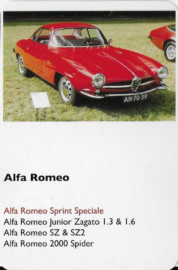 A4 autokaartje alfa romeo sprint specialer, Verzamelen, Ophalen of Verzenden, Zo goed als nieuw, Auto's