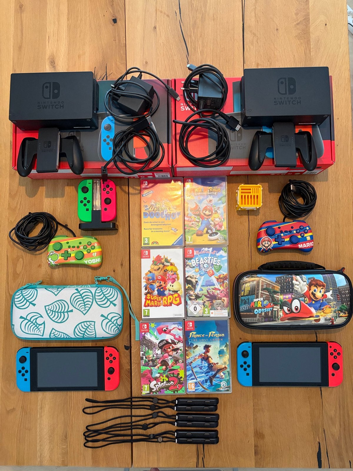 2x Nintendo Switch Bundel met Dock, Controllers en Games, Ophalen, Met games, Zo goed als nieuw, Switch Original