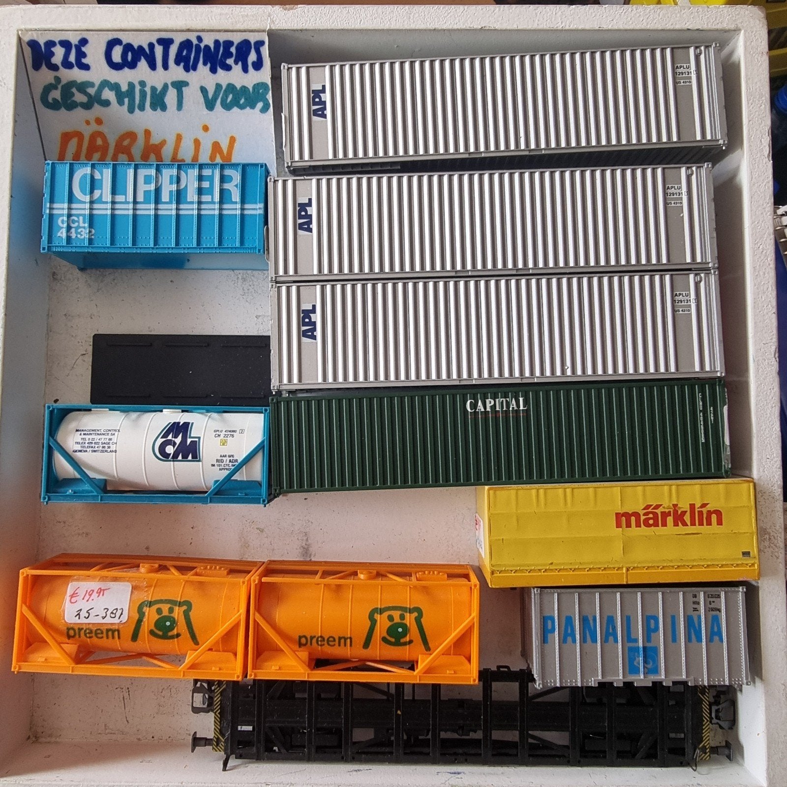 MÄRKLIN CONTAINERS ORIGINEEL en/of passend op Märklin !!, Ophalen of Verzenden, Zo goed als nieuw, Wisselstroom, Märklin