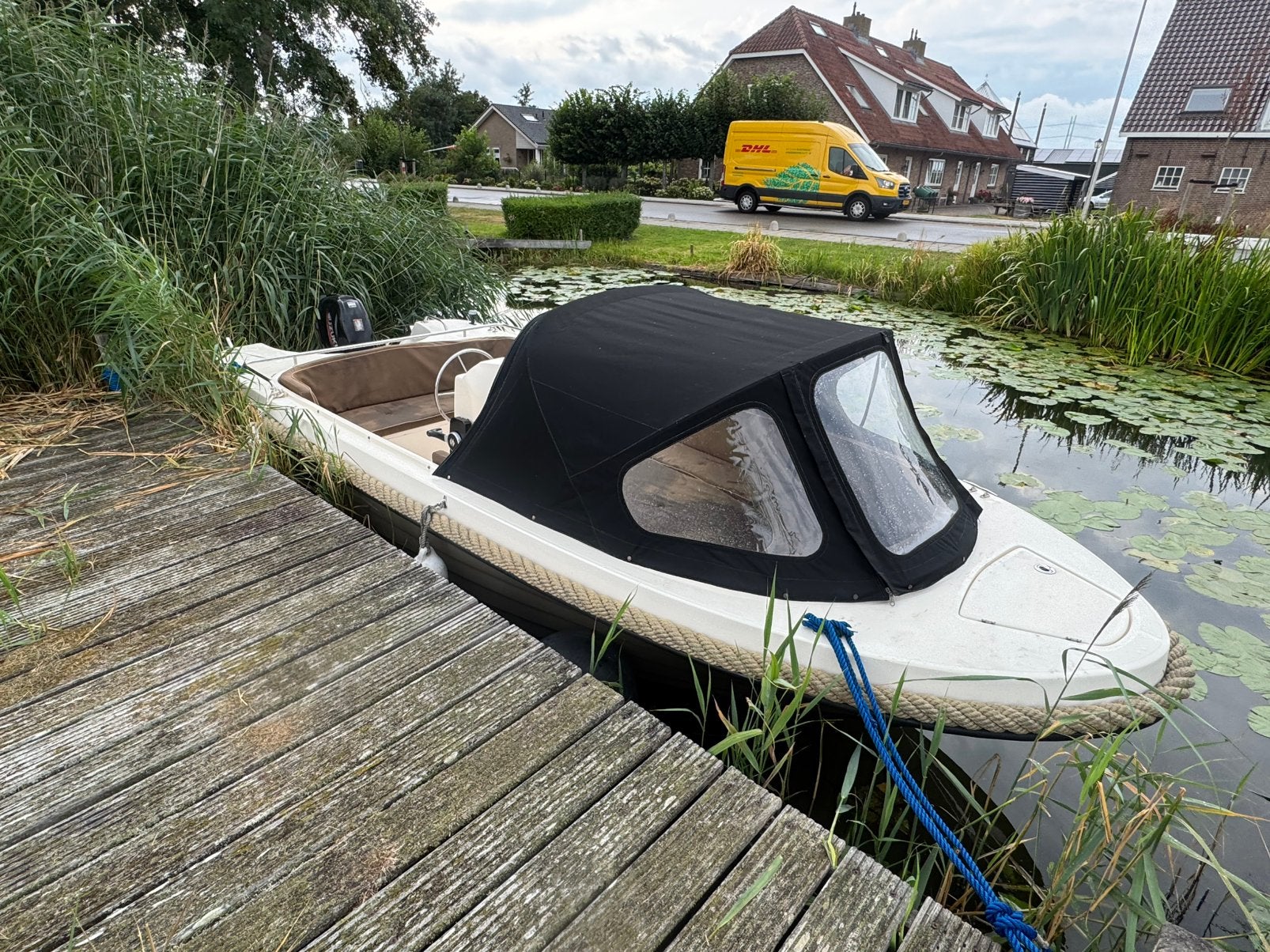 Lago Amore 510 Lounge sloep + Suzuki 15 pk 4 takt injectie, Ophalen, Gebruikt, 15 pk, 1.00 - 1.50 meter