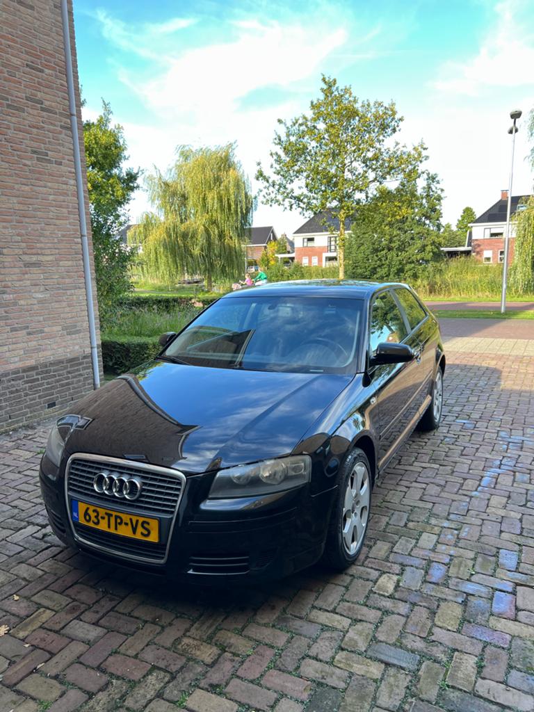 Audi A3 1.6 2007 (goed onderhouden), Voorwielaandrijving, 4 cilinders, Zwart, 1200 kg