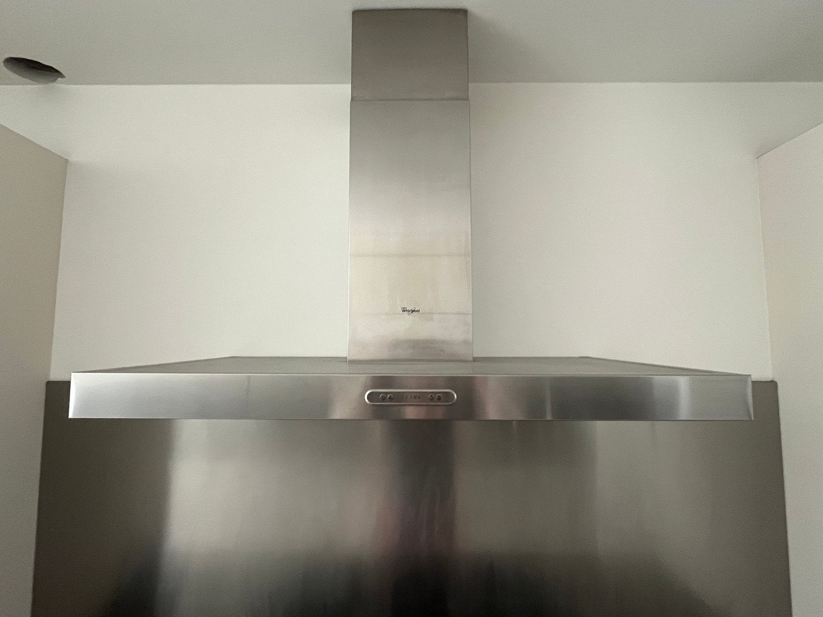 Whirlpool Wandschouwkap - RVS Afzuigkap, Witgoed en Apparatuur, Afzuigkappen, Ophalen, Gebruikt, Wandschouwkap, Vrijstaand