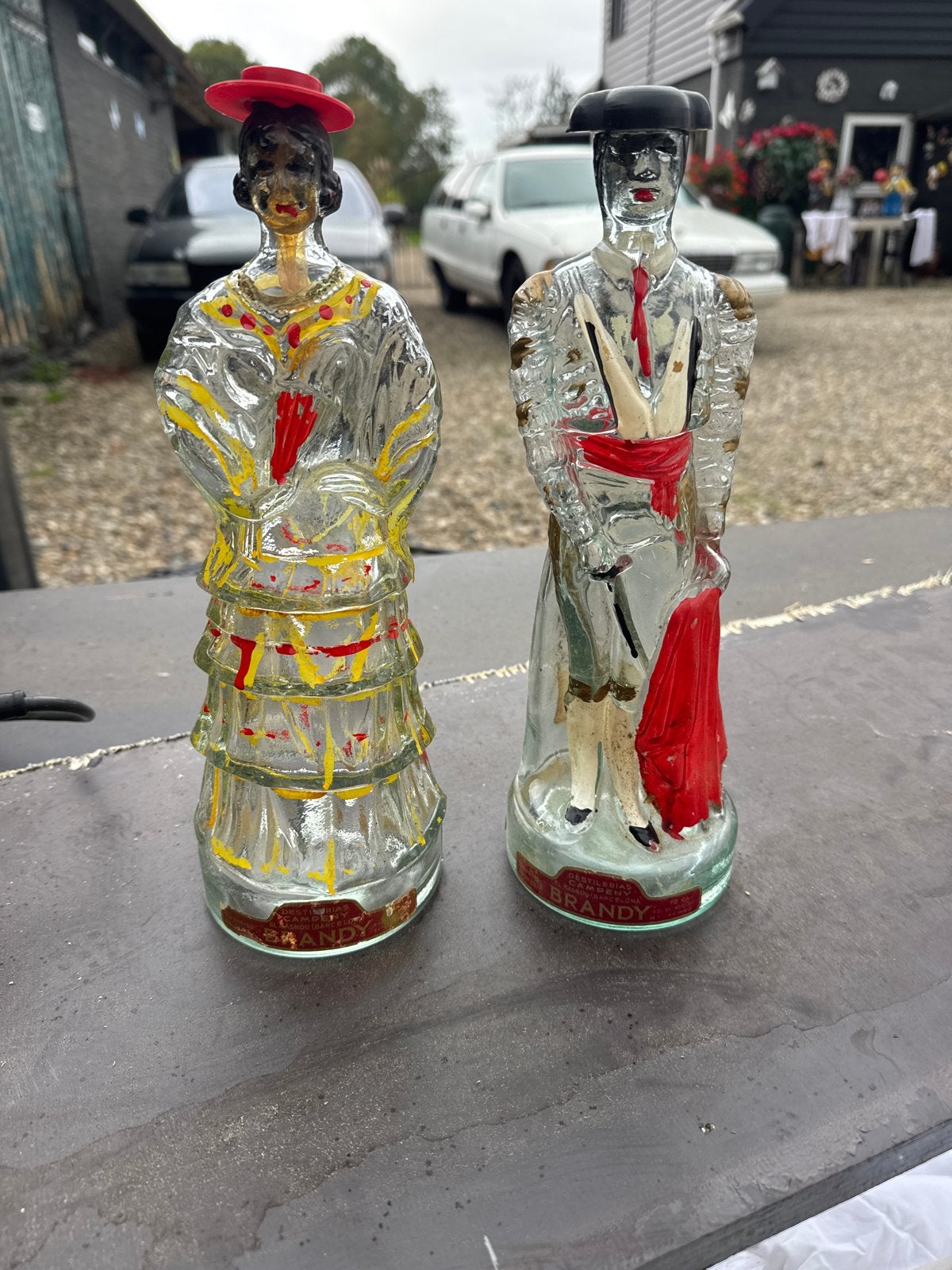 Vintage Spaanse Brandy Flessen - Torero en Flamenco, Ophalen of Verzenden
