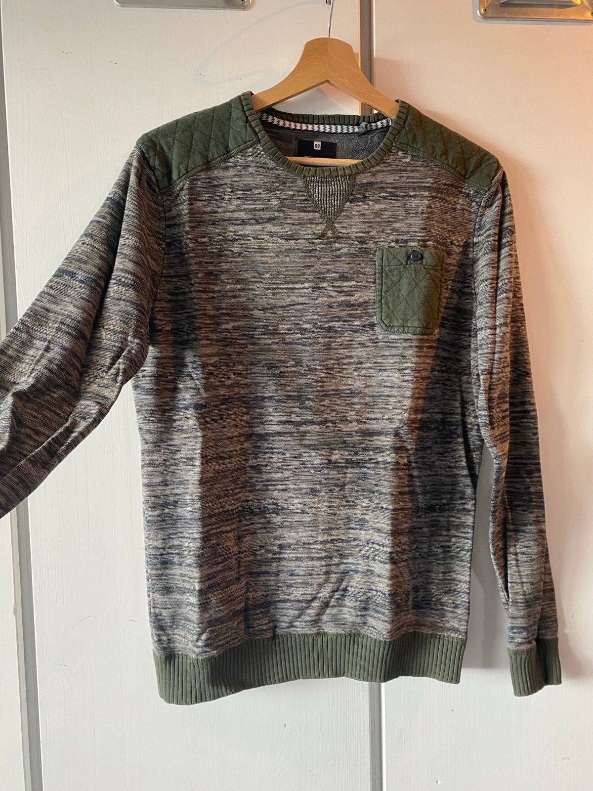 ReFill Trui Maat M - Groen/Grijs Melange, Ophalen of Verzenden, Gedragen, Maat 48/50 (M), Groen