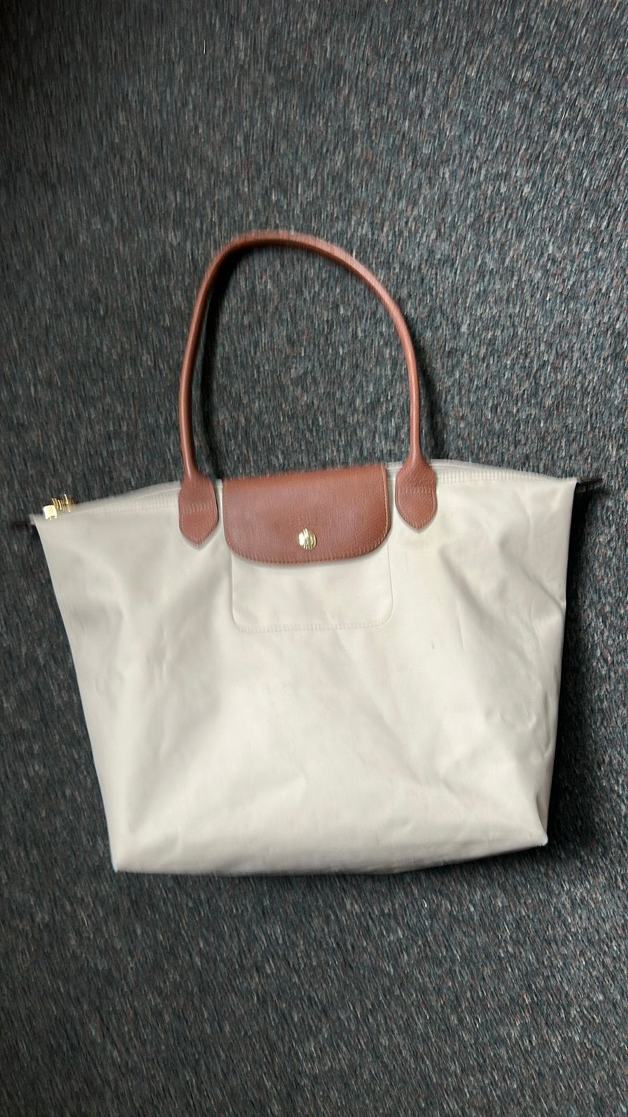 Longchamp crème schooltas, Sieraden, Tassen en Uiterlijk, Ophalen of Verzenden, Zo goed als nieuw, Beige, Handtas