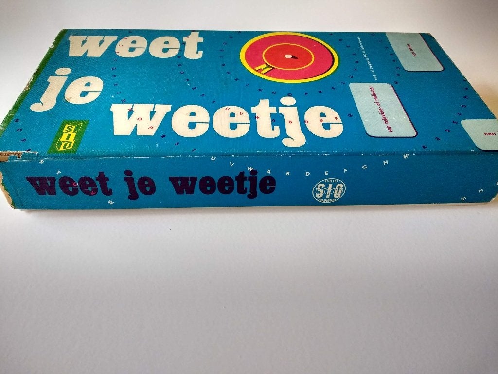 Vintage spel jaren '60 Weet je weetje, lijkt op Pim Pam pet, Een of twee spelers, Ophalen of Verzenden, Gebruikt