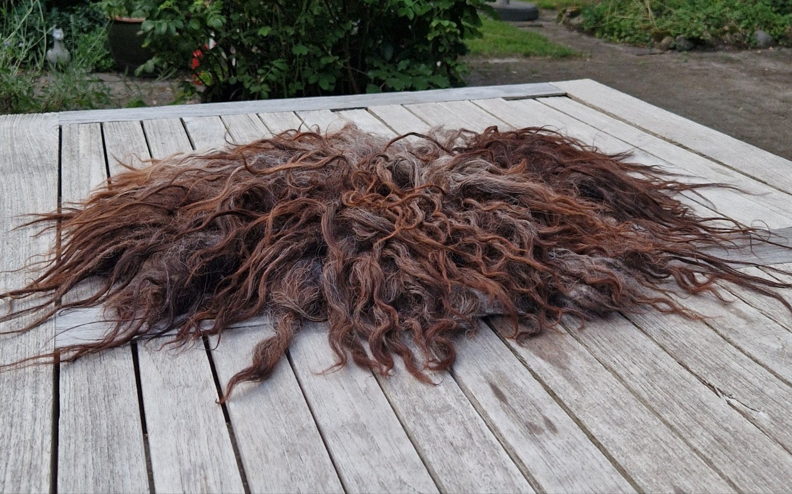 Gevilt wollen kleedje van Heidschnuck lamswol, 50 tot 100 cm, Landelijk, Rustiek, Natuurlijk, Grijs, Nieuw