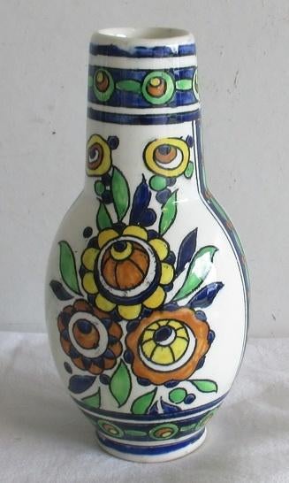 heel klein Boch Keramis Catteau vaasje bloemenmotief 151, Verzenden