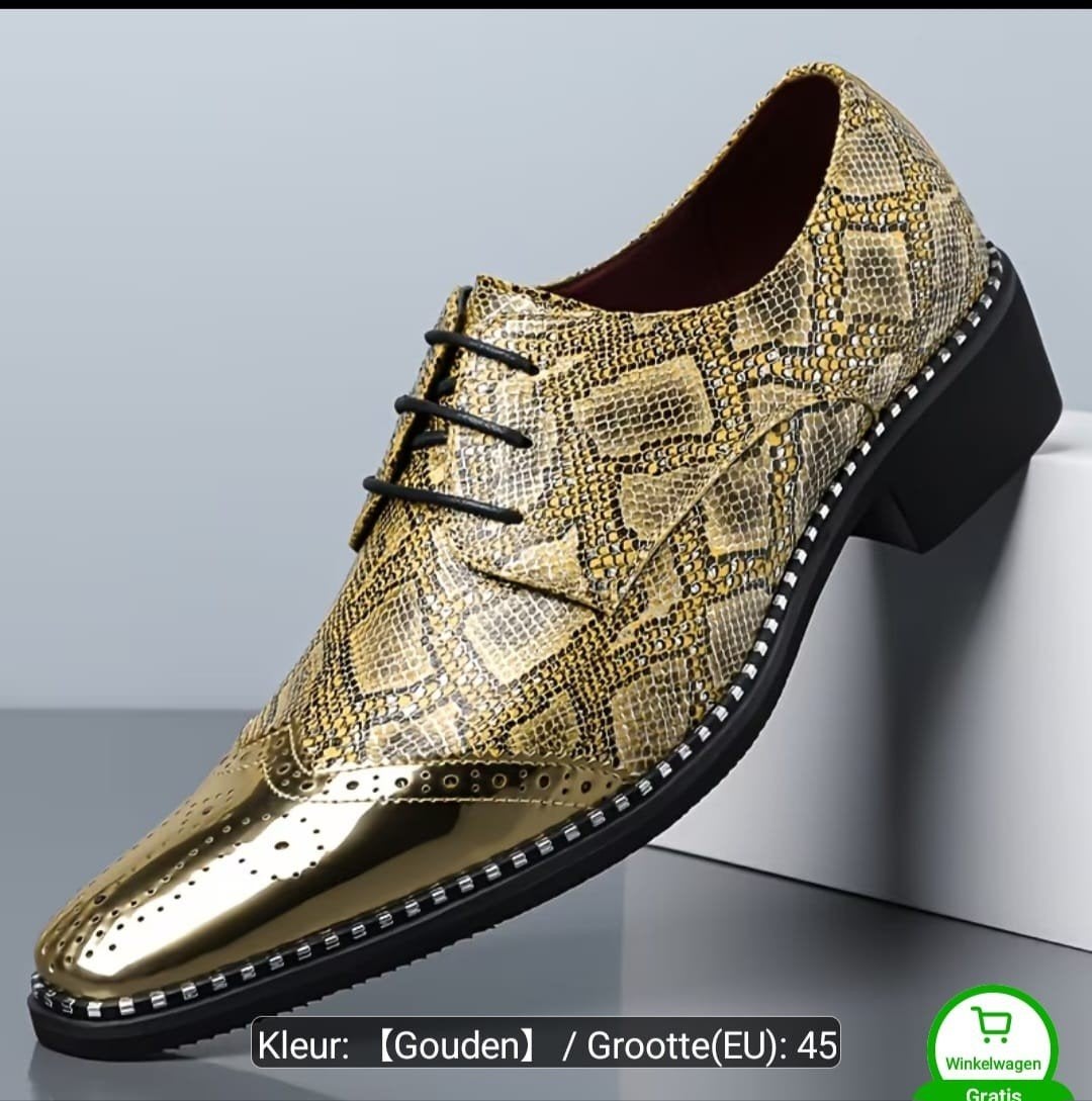 Nieuwe Gouden Slangenprint Nette Schoenen Maat 45, Ophalen of Verzenden