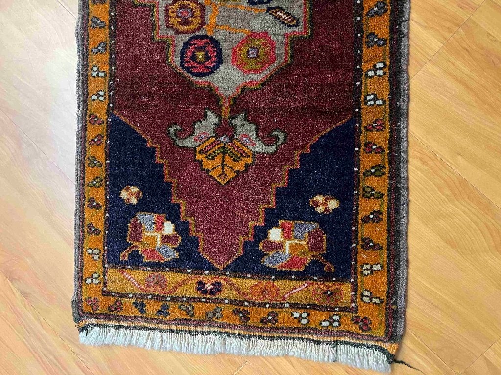 Vintage Anatolisch Turks tapijt 100/48 cm, Huis en Inrichting, Stoffering | Tapijten en Kleden, Minder dan 50 cm, Gebruikt, 100 tot 150 cm