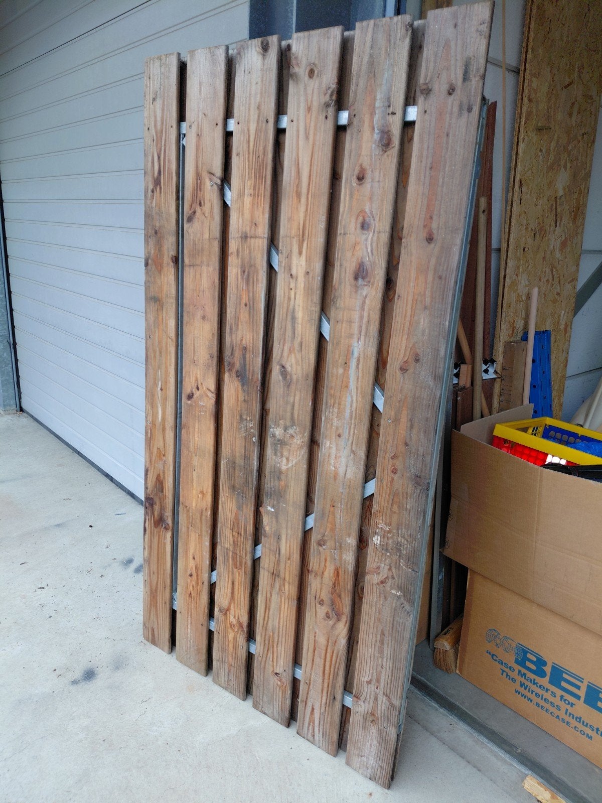 Houten schuttingdeel of pallet, Tuin en Terras, Schuttingen, Ophalen, Minder dan 3 meter, Hout, 1 tot 2 meter