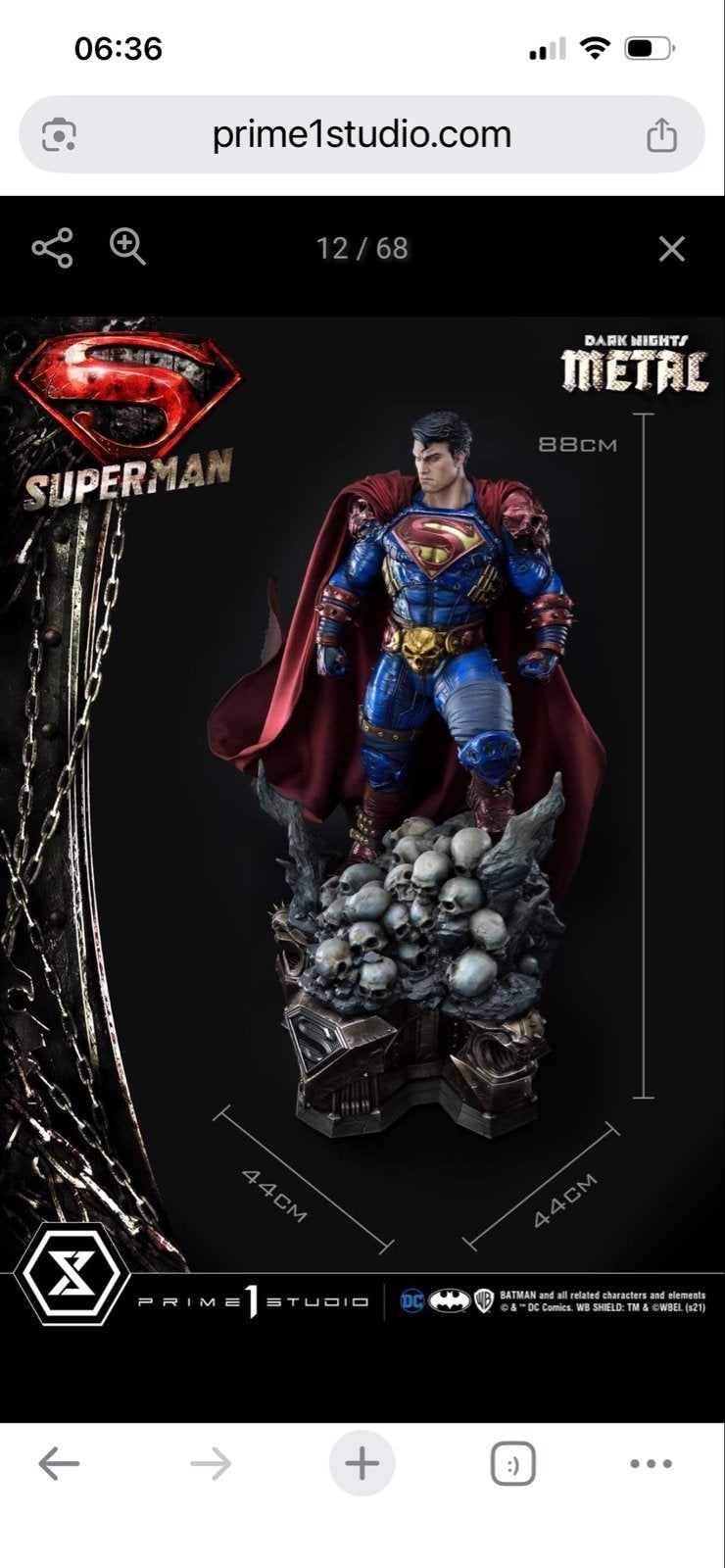 Prime 1 Studio Superman Dark Nights: Metal 1/3 Schaal Beeld, Ophalen of Verzenden, Zo goed als nieuw