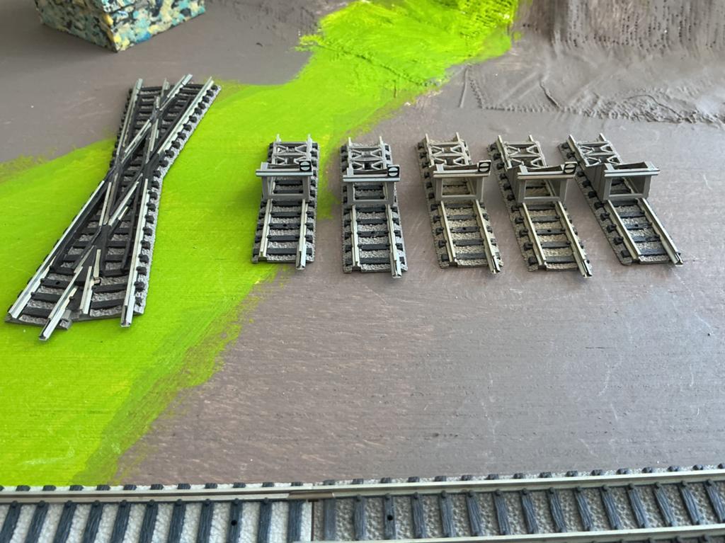 Fleischmann wissel en 5 stootblokken, Hobby en Vrije tijd, Modeltreinen | N-Spoor, Ophalen of Verzenden, Gebruikt, Rails, Fleischmann