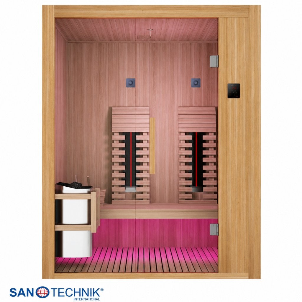 Combi Sauna kopen? Infrarood + Opgiet - Nieuw va € 1895,-, Ophalen of Verzenden, Nieuw, Fins of Traditioneel, Complete sauna