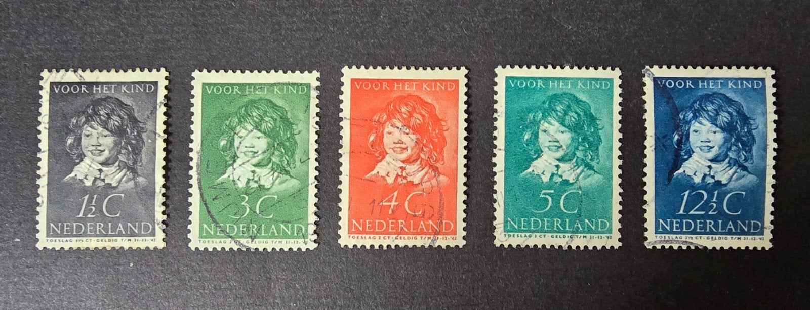Kinderpostzegels Nederland 1937 - NVPH 308-312, Ophalen of Verzenden, Na 1940, Gestempeld