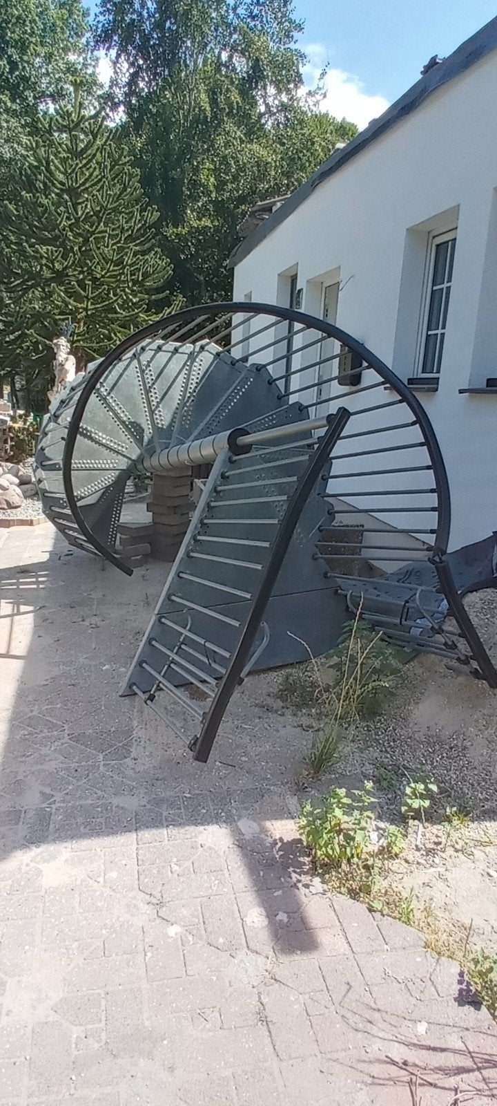 Buitenspiraaltrap thermisch verzinkt staal - 4 meter, Ophalen, Gebruikt, Trap, 4 meter of meer