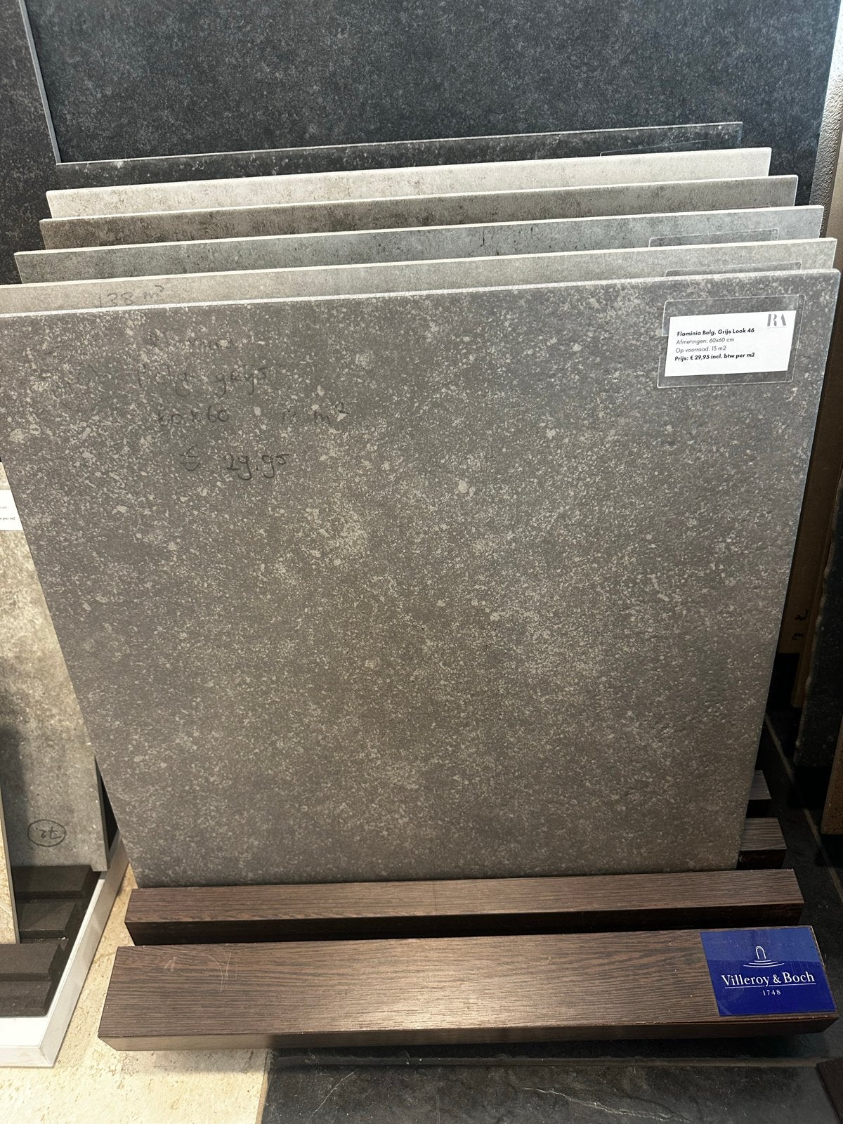 Belgisch hardsteen look keramische tegels grijs 60x60 cm, Doe-het-zelf en Verbouw, Tegels, Ophalen, 60 cm of meer, Keramiek, Nieuw