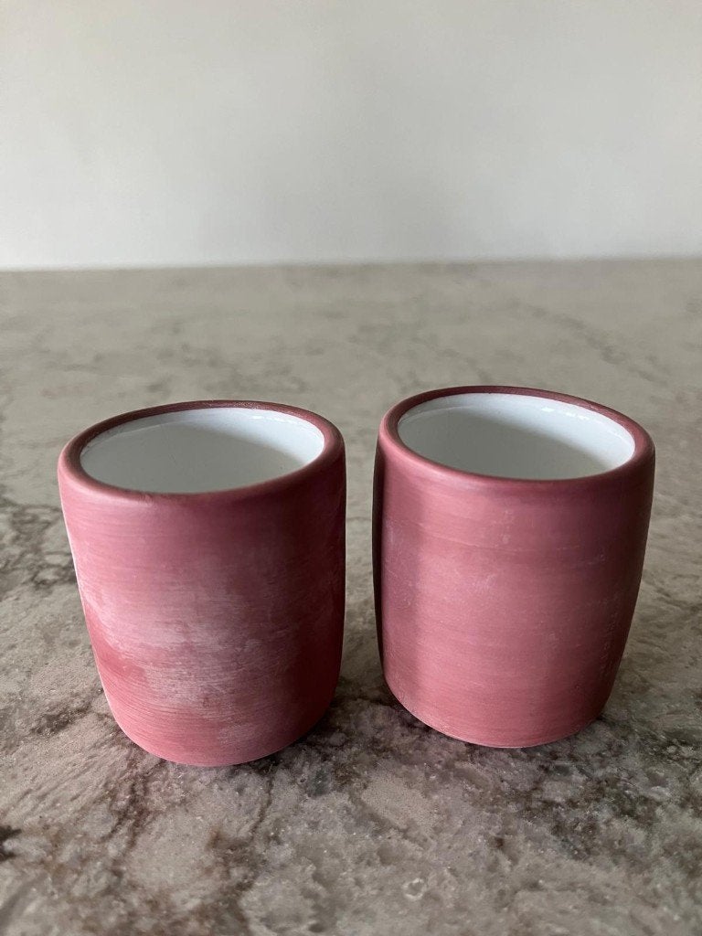 Handgemaakte keramieken kopjes uit Oaxaca, Mexico 90ml per 2, Keramiek, Nieuw, Ophalen of Verzenden, Overige stijlen