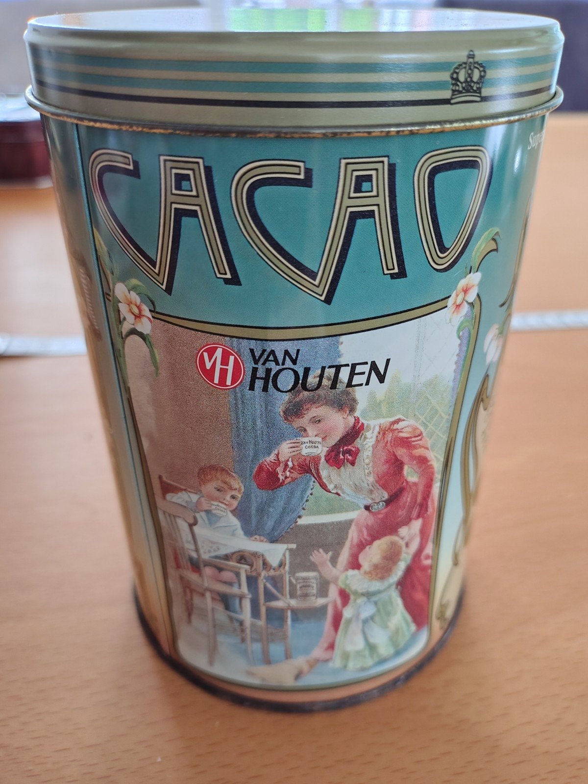 Vintage Van Houten Cacao Blik - Decoratief en Zeldzaam, Verzamelen, Blikken, Ophalen of Verzenden, Gebruikt, Overige, Overige merken