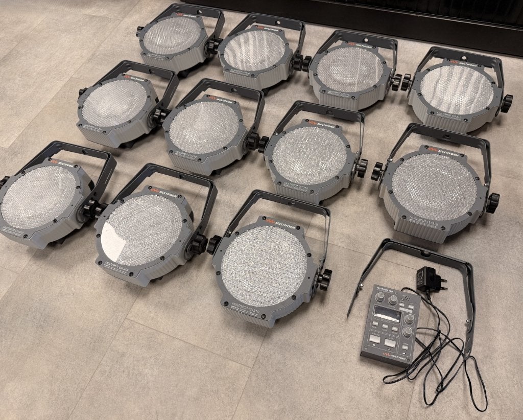 11x Multiform LS1310 PS020A RGB LED spot incl DMX controller, Ophalen, Gebruikt, Licht, Geluidgestuurd