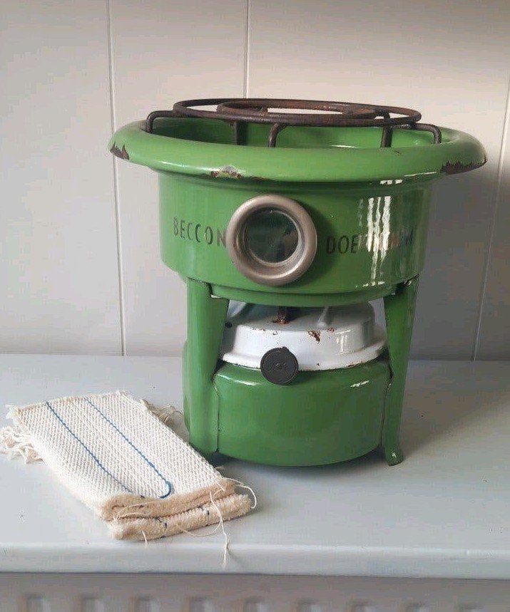 Vintage Groene Petroleum Kooktoestel -Beccom  Doetinchem, Ophalen of Verzenden