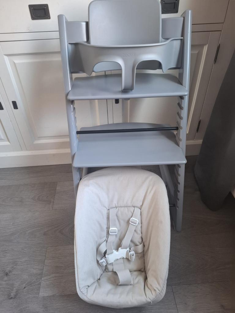 Complete stokke tripp trapp kinderstoel storm grey, Ophalen, Gebruikt, Meegroeistoel