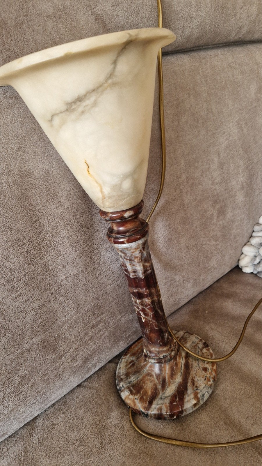 Elegante tafellamp van marmer en albast, Ophalen of Verzenden