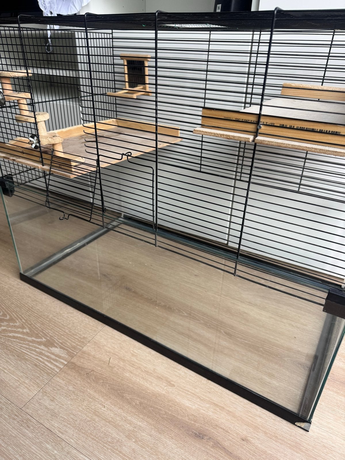 Hok voor kleine dieren half glas half tralies, Ophalen, Gebruikt, 60 tot 90 cm, Hok