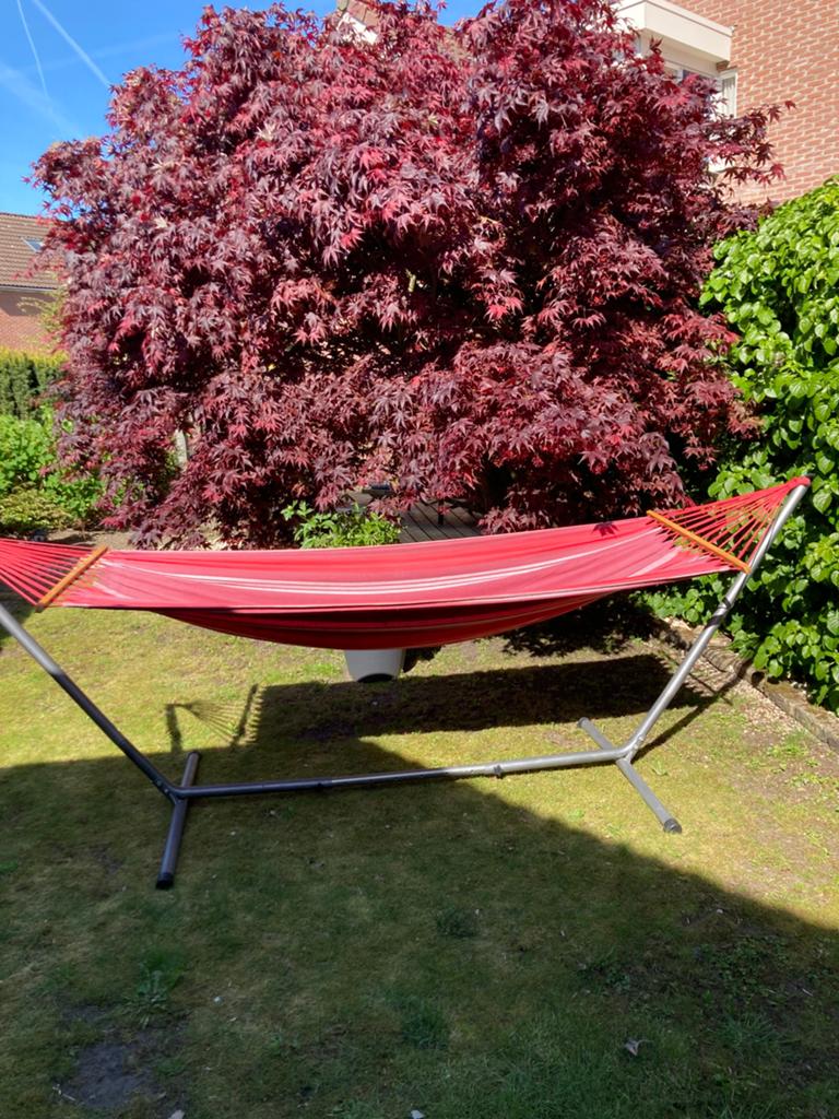 Deze grote hangmat moet weg ivm verhuizing, Tuin en Terras, Hangmatten, Gebruikt, Inklapbaar, Meerpersoons, Ophalen of Verzenden