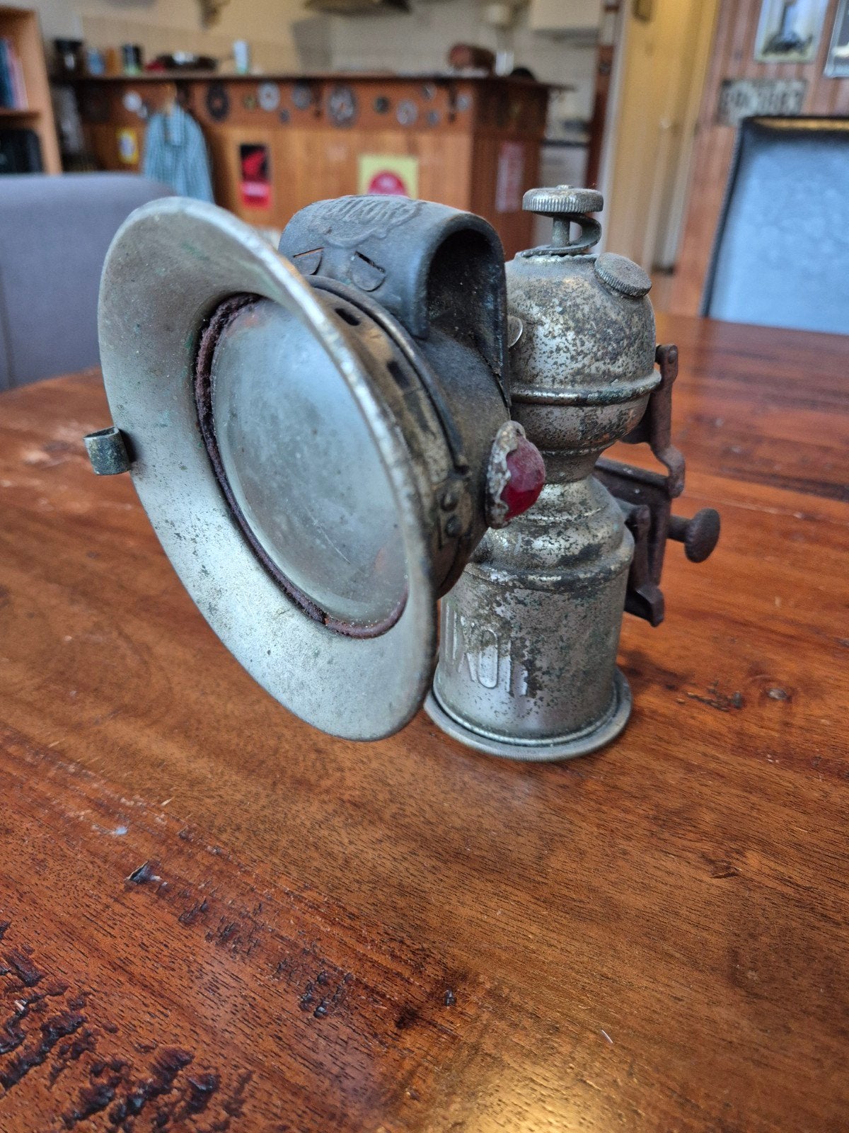 Antieke Luxor Carbid Fietslamp - Vintage Fietsverlichting, Ophalen of Verzenden