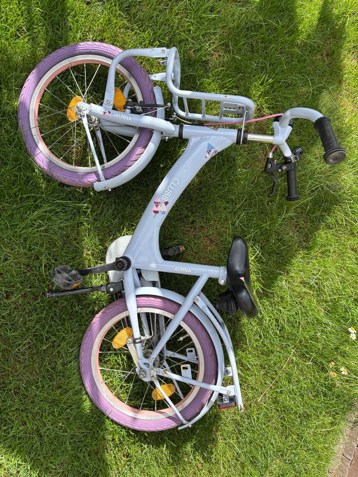 Alpina Clubb kinderfiets 16 inch - Lila, Fietsen en Brommers, Fietsen | Kinderfietsjes, Ophalen, Gebruikt, Terugtraprem, Minder dan 16 inch