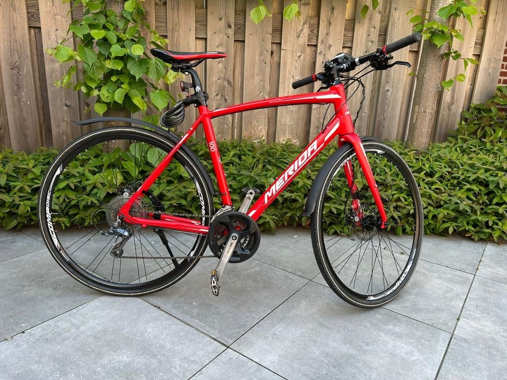Merida speeder 100 hybride fiets 54cm, Zo goed als nieuw, Meer dan 20 versnellingen, Schijfrem, 53 tot 57 cm