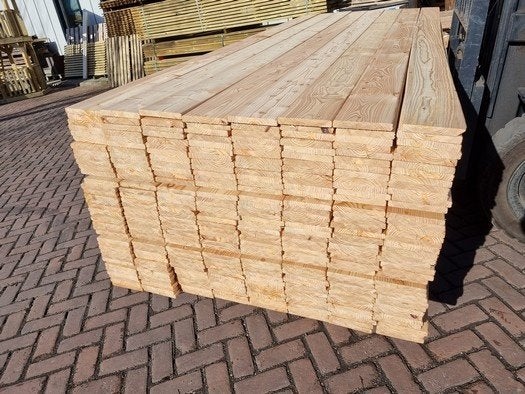 Tuinplanken Lariks - geschaafd 18x140 mm, Ophalen, Nieuw, 250 cm of meer, Balken