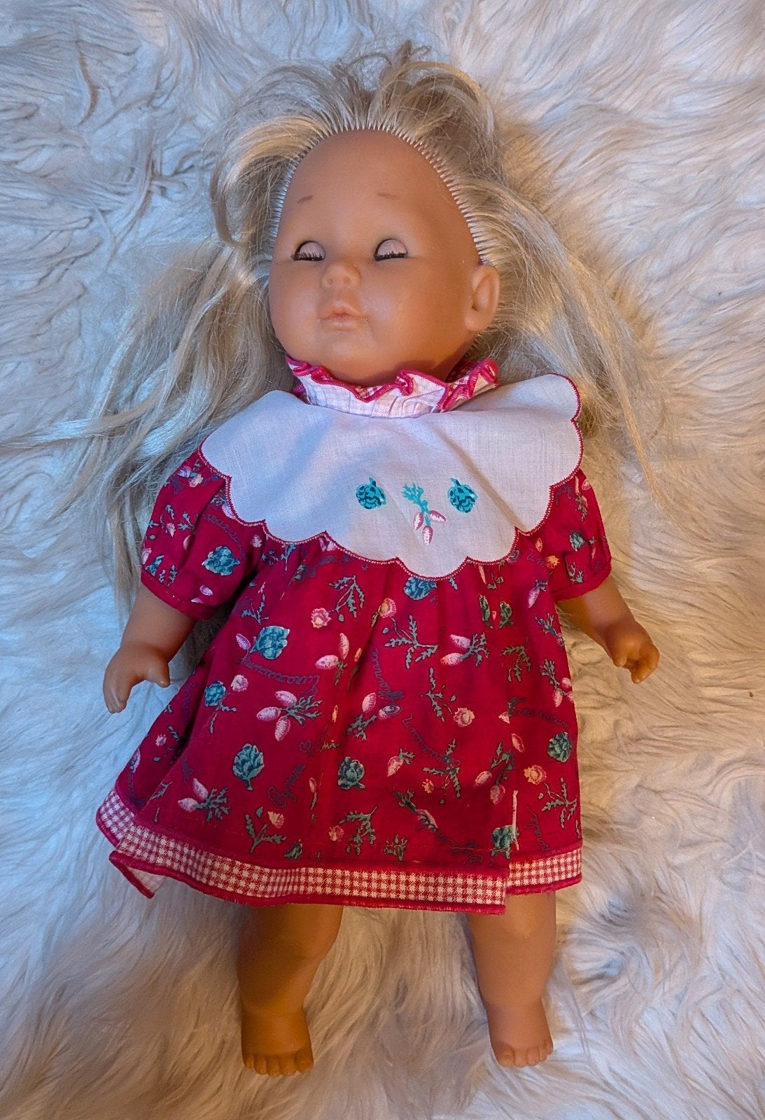 Zapf Creation Babypop met blond haar en rood jurkje, Ophalen of Verzenden