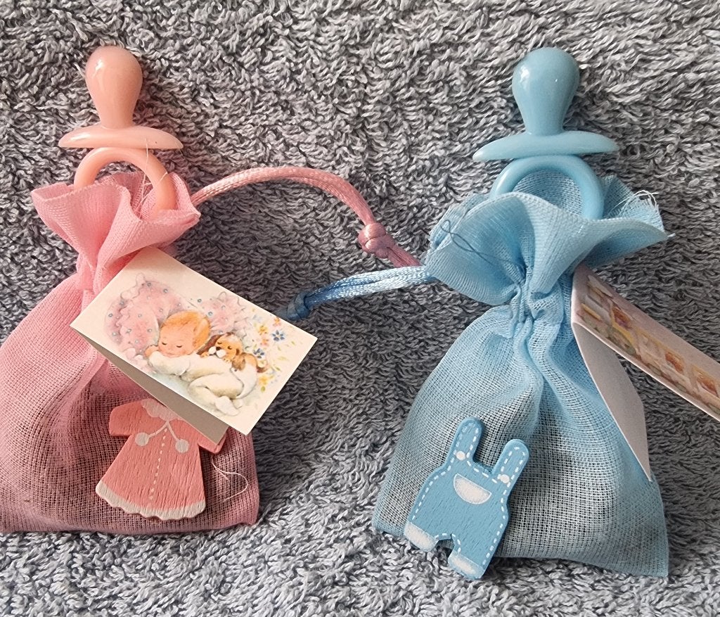 geboorte bedankjes roze en blauwe, Ophalen of Verzenden, Nieuw, Versiering, Geboorte of Huwelijk