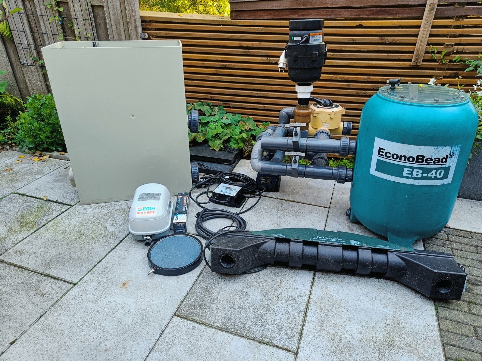 Complete vijverfilterset: Econobead, MidiSieve, UV en pomp, Ophalen, Gebruikt, Vijverfilter