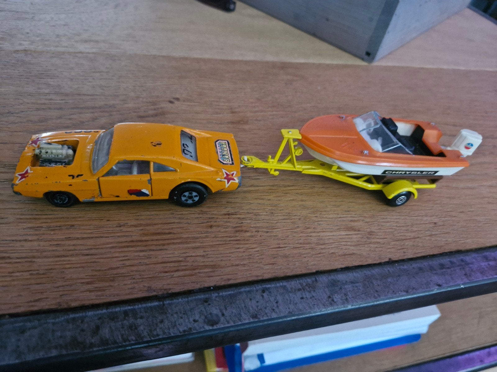 Matchbox Speed Kings K-30 Drag Pack met Chrysler boot, Hobby en Vrije tijd, Ophalen of Verzenden, Gebruikt