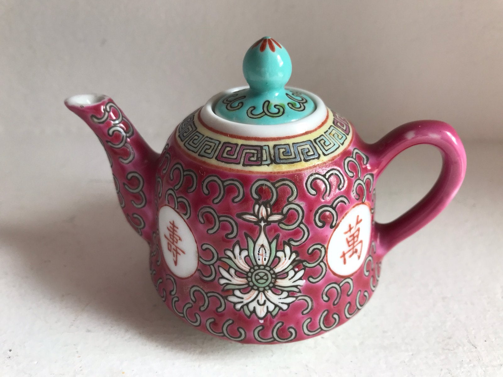 Jingdezhen miniatuur Chinees roze porseleinen theepotje, Ophalen of Verzenden