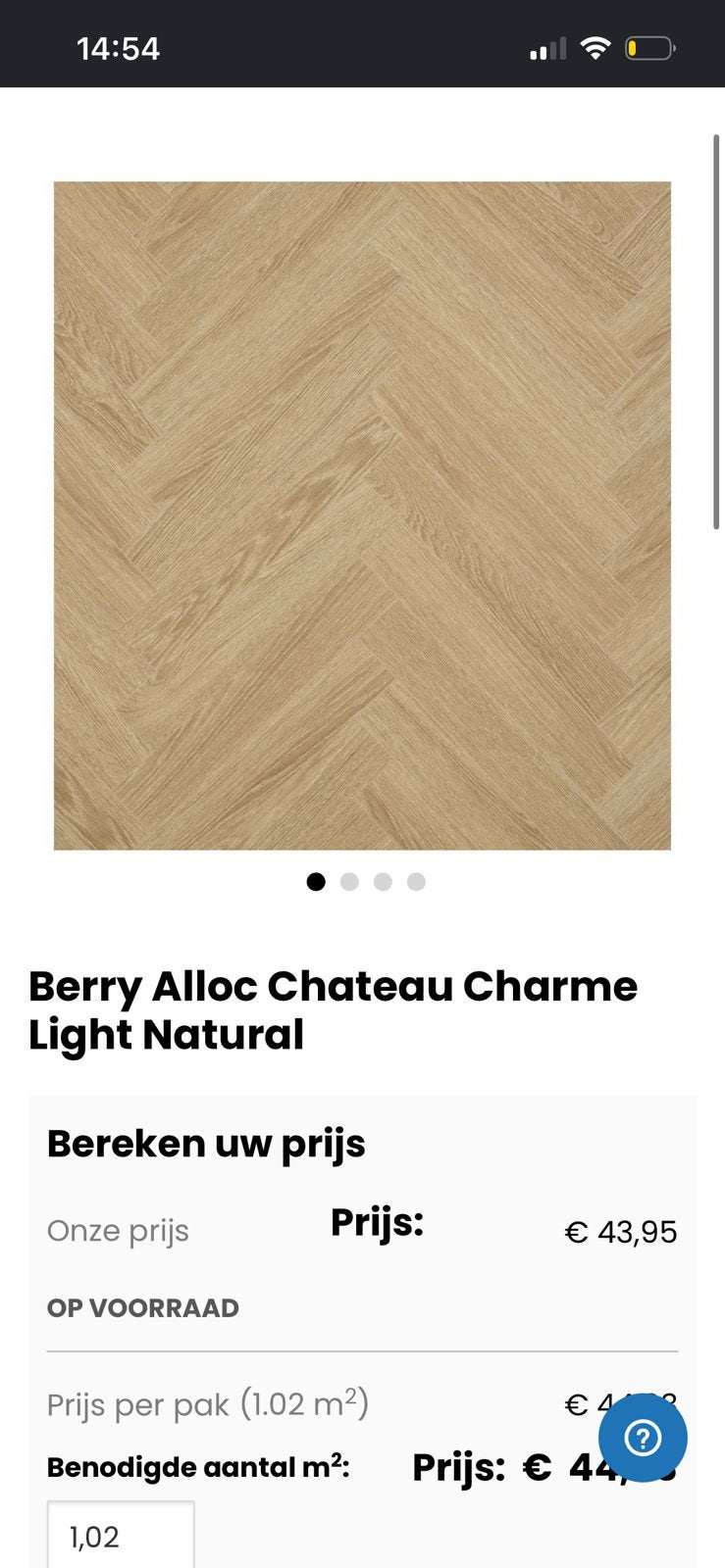 Visgraat laminaat Berry alloc chateau charme light naturel, Ophalen, 50 tot 150 cm, Nieuw, 10 m² of meer