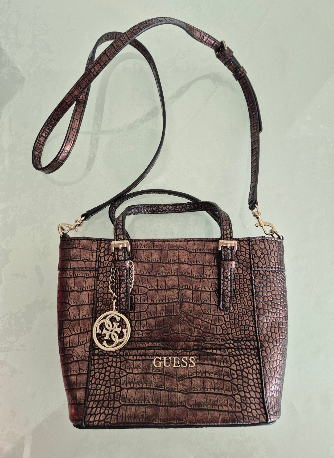 Guess bruine handtas, Ophalen of Verzenden, Zo goed als nieuw, Bruin, Handtas