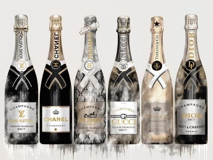 Glasschilderij Ter Halle: Champagne en Brands, 50 tot 75 cm, Nieuw, Ophalen of Verzenden, Schilderij