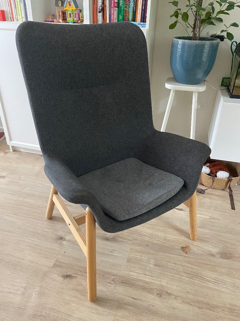 IKEA Vedbo fauteuil met hoge rugleuning, Huis en Inrichting, Ophalen, Gebruikt, Stof, 75 tot 100 cm