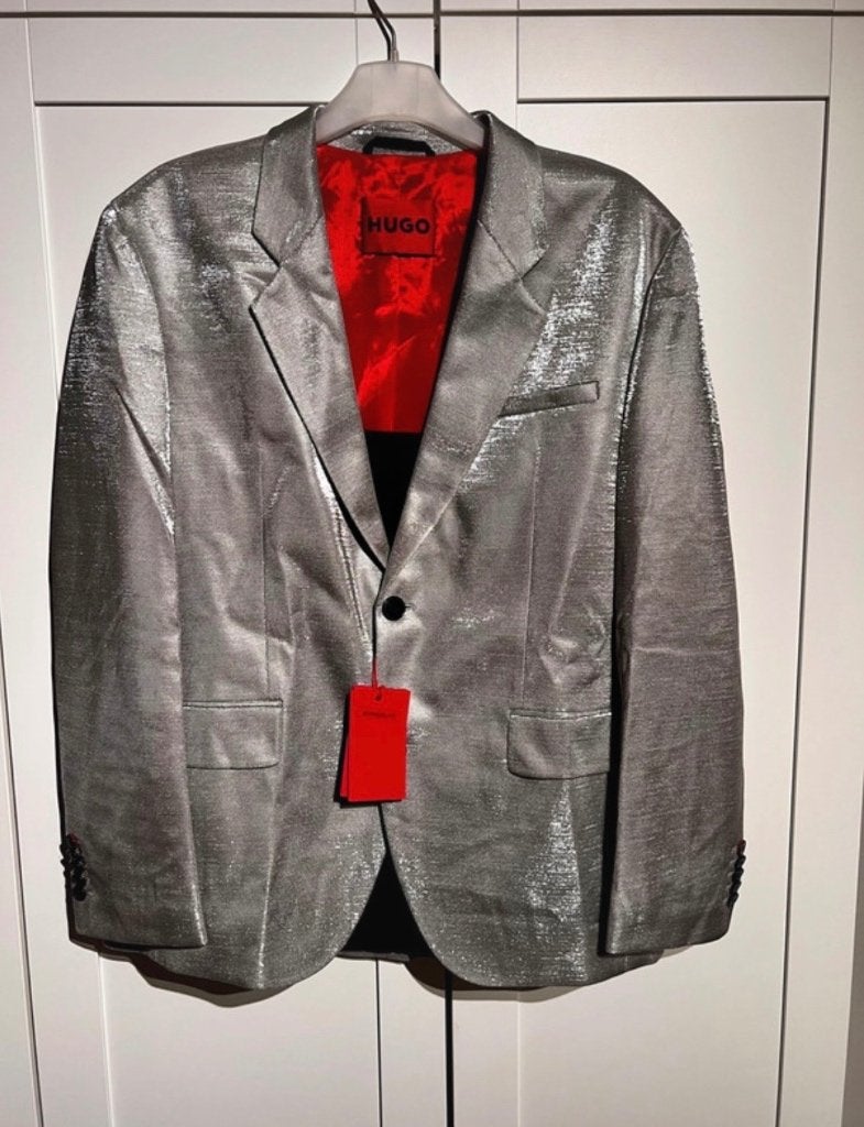 Limited edition Hugo Boss Zilveren Blazer - Nieuw + kaartjes, Kleding | Heren, Kostuums en Colberts, Maat 48/50 (M), Nieuw, Ophalen of Verzenden