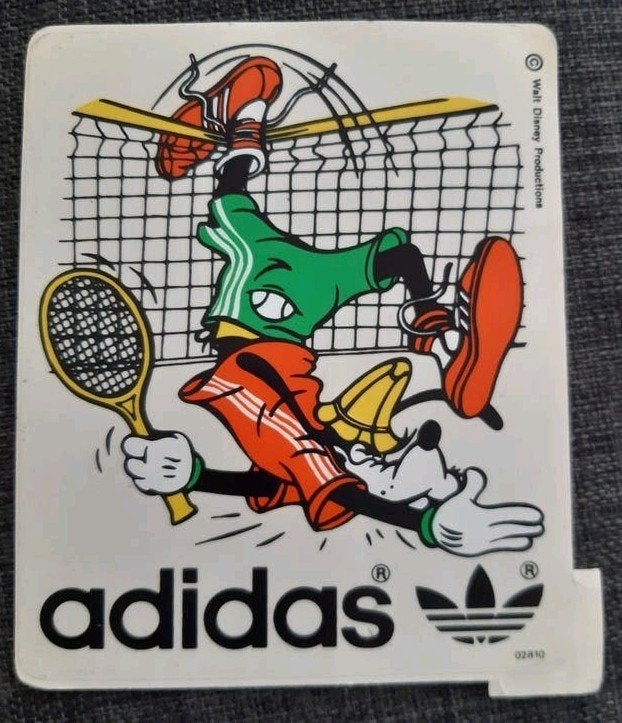 Vintage Adidas Disney Goofy stickers en wrijfplaatjes, Ophalen of Verzenden, Gebruikt, Strip of Tekenfilm