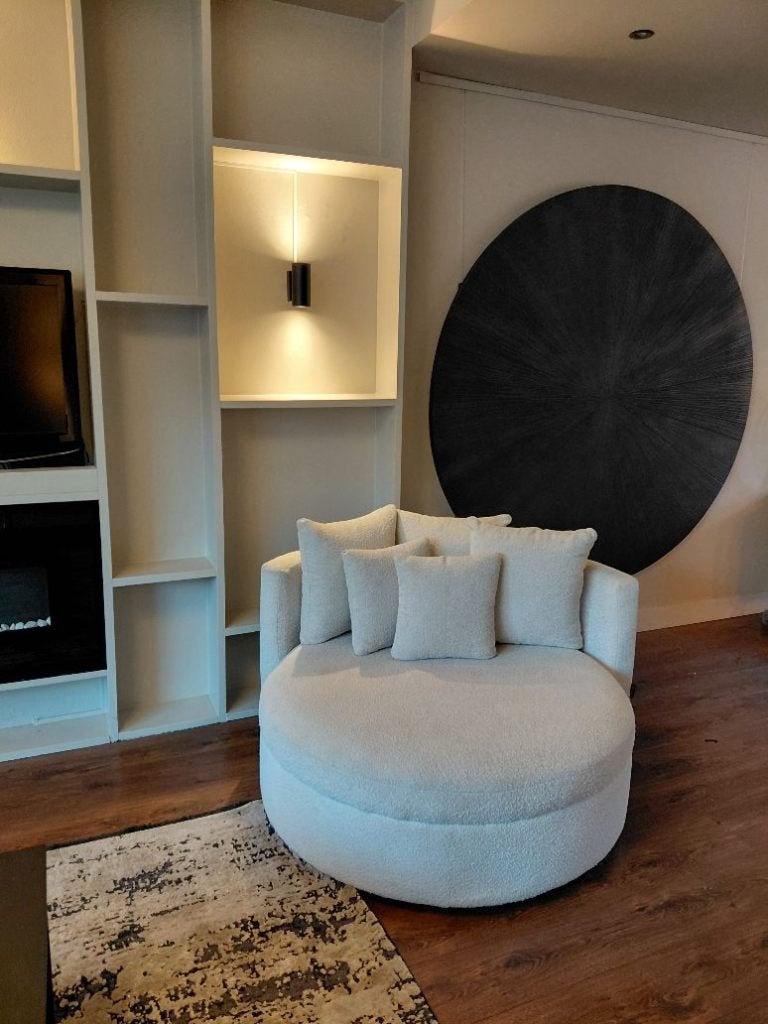 Luxe Design Ronde Loveseat /Fauteuil/Loungbank Compleet, Ophalen, Hotel chique Eric Kuster Japandi Wabi Sabi Modern Landelijk